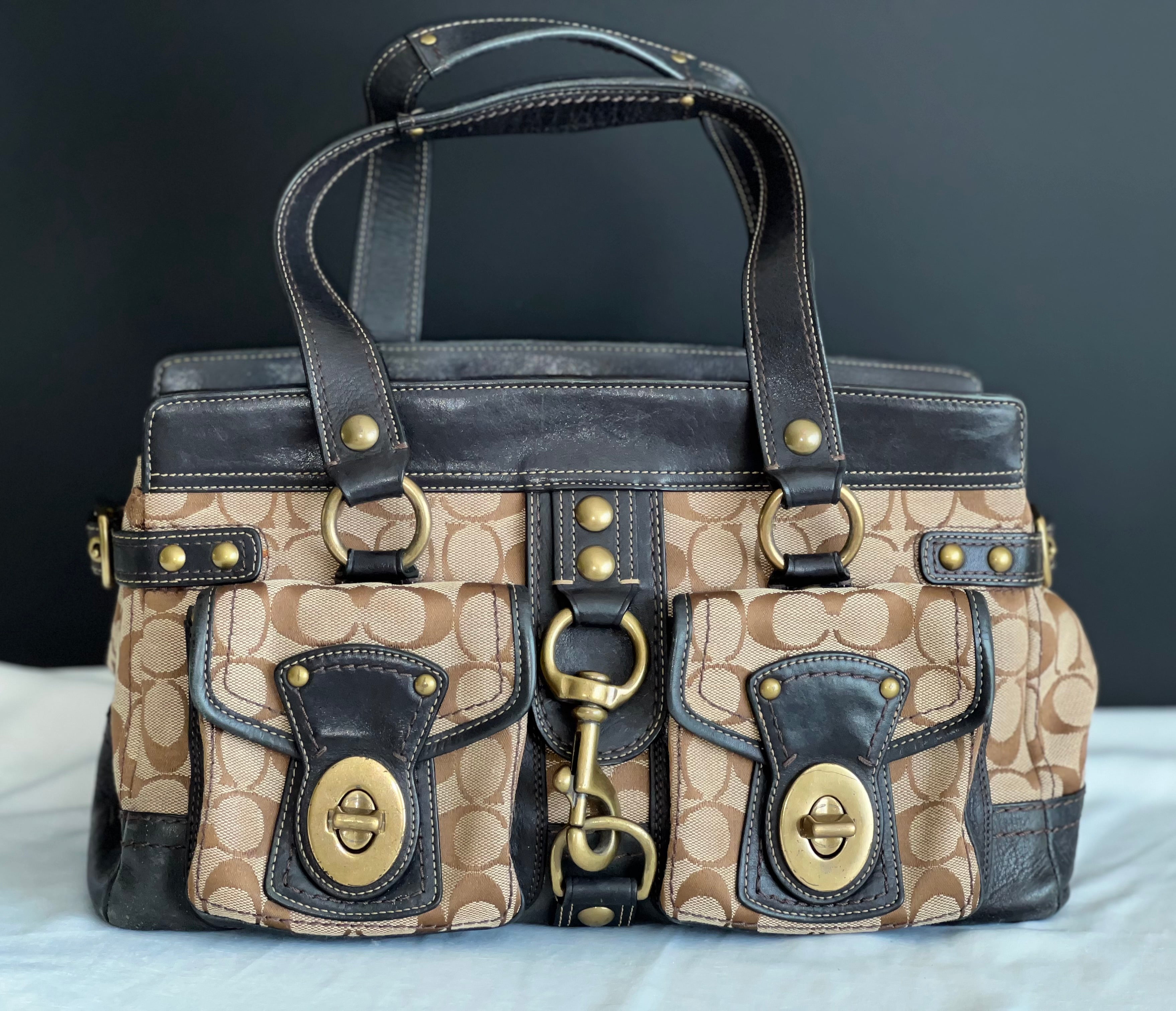 Vintage Coach 65th Anniversary Legacy Double Turnlock Satchel 