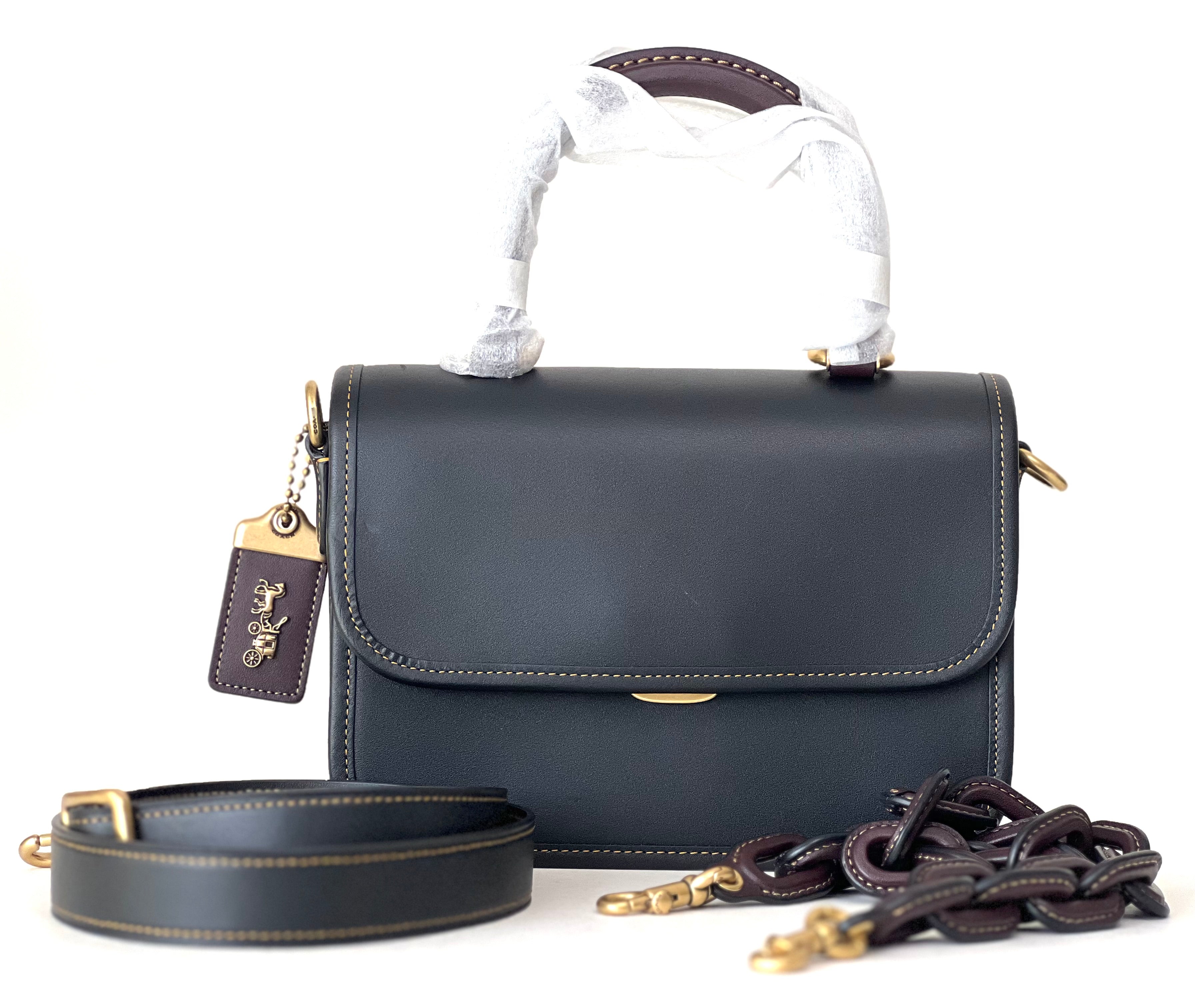 Coach Rogue Top Handle bag in Black/Oxblood C6860 – Maggsbags