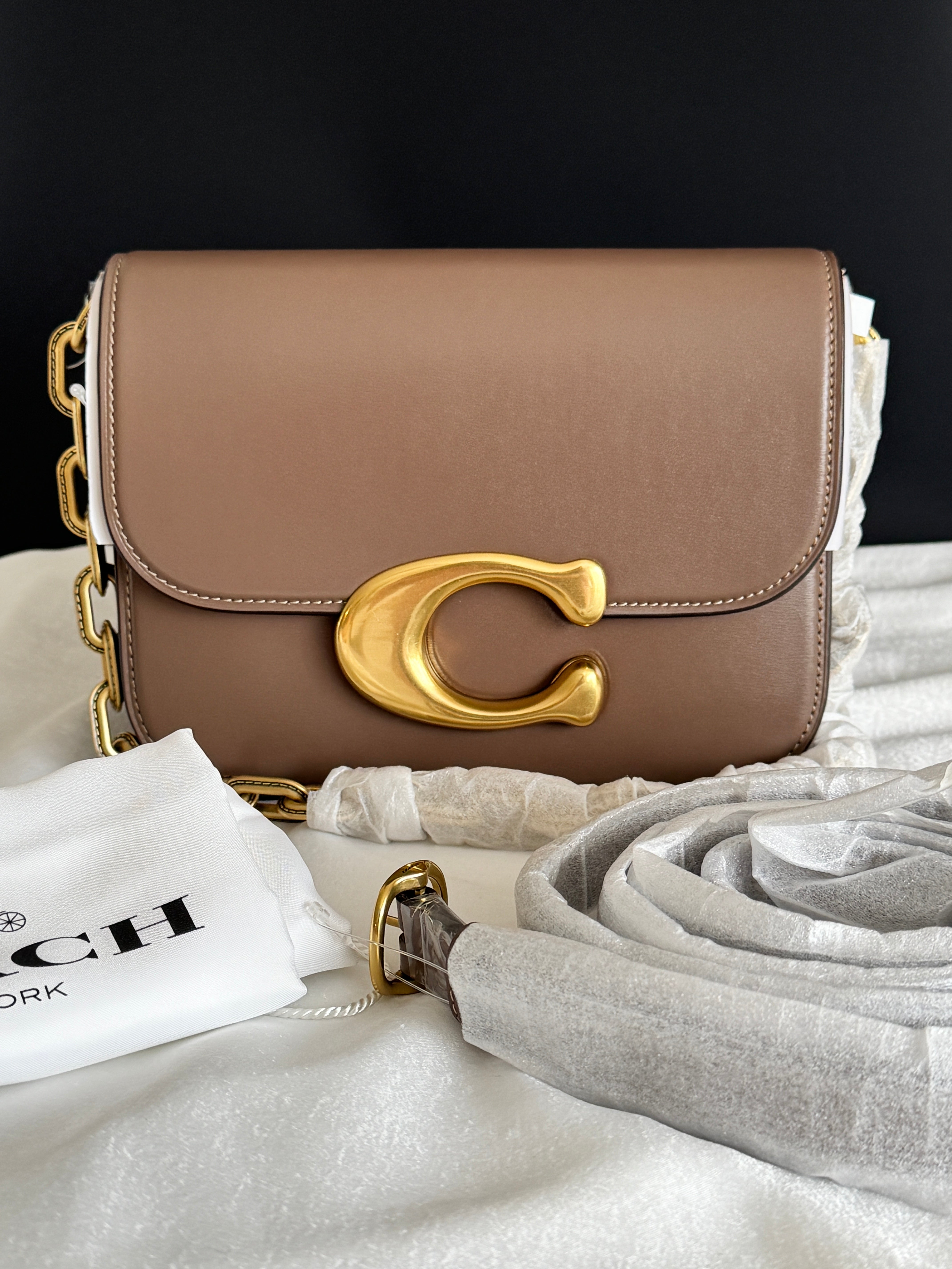 Coach Idol Shoulder Bag In Dark Stone – Maggsbags